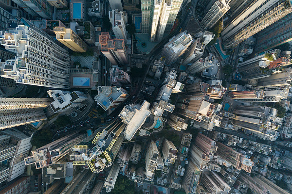 Drone cityscape