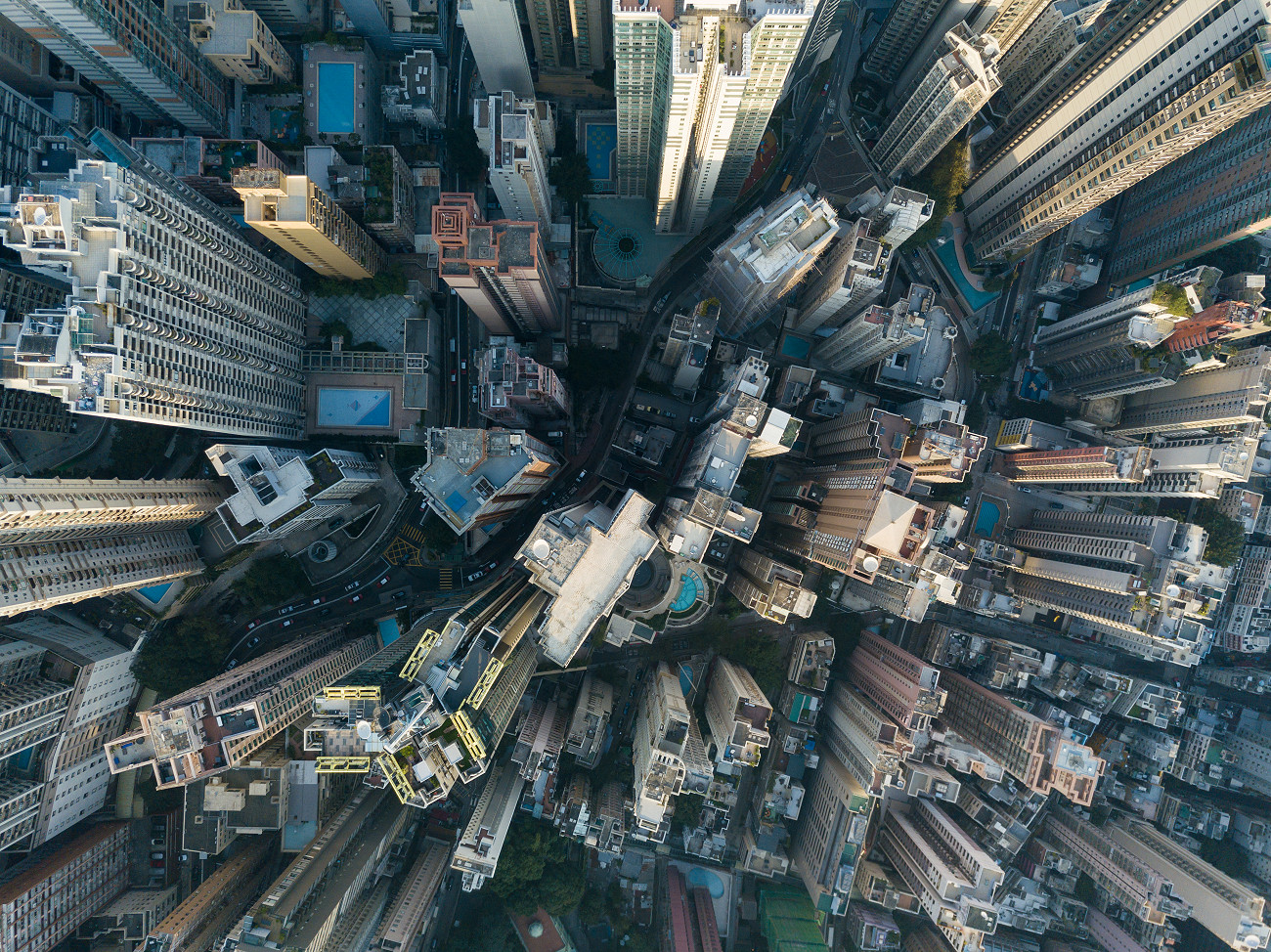 Drone cityscape