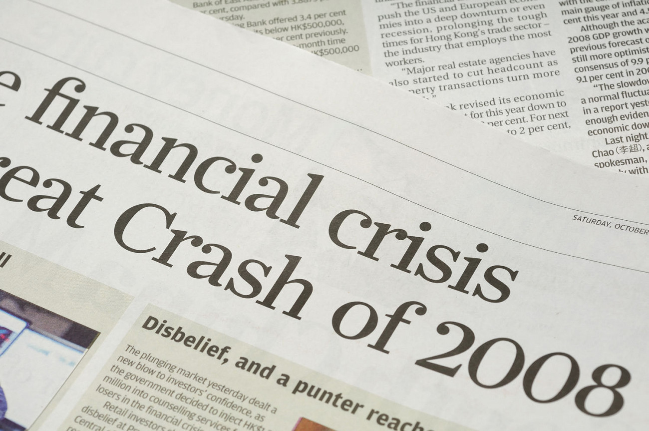 Newspaper story about the Financial Crash